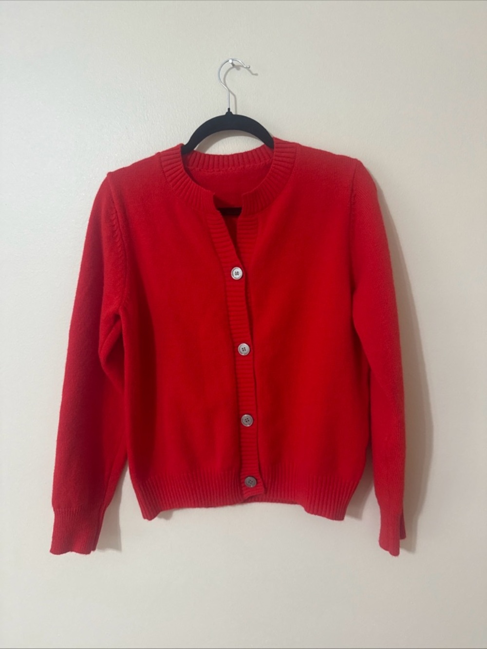 Elegant Classic Women’s Red Button Long Sleeve Cardigan , Size M Excellent Cond. - Picture 8 of 11